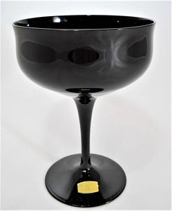 Black Amethyst Fine Hand Made Western Germany Crystal Champagne Coupe Glass Collection of Four.