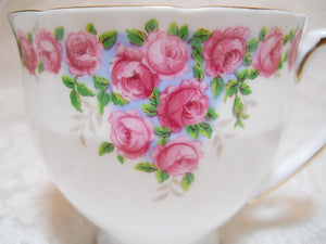 Gladstone Bone China Trellis Rose 3-Piece Teacup/Saucer/Plate Set