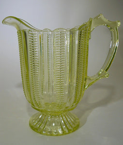 Richards and Hartley Glass Co. Uranium Cobb Quart Pitcher, c. 1877