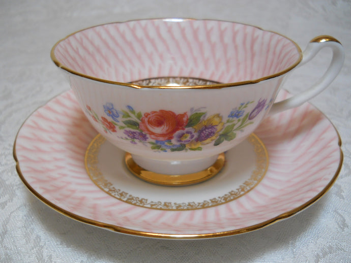 Royal Grafton English Fine Bone China Pink Teacup/Saucer Set