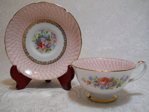 Royal Grafton English Fine Bone China Pink Teacup/Saucer Set