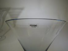 Krosno for Crate and Barrel Rhapsody Blue Martini Glass Collection of Five. Poland.