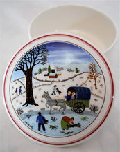 Villeroy and Boch Naif Christmas Large Candy/ Trinket Box with Lid. Made In Germany.