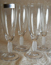 Villeroy and Boch "Francesca", Five Diamond Textured Stem Champagne Flutes. DISCONTINUED