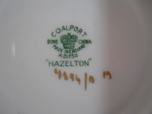Coalport Hazelton England Gold Gilt and Yellow Bone China Teacup and Saucer Set.