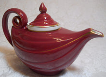 Hall Vintage "Aladdin" 6 Cup Teapot in Maroon with Gold Trim. Complete with Infuser.