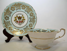 Paragon England Queen Elizabeth and Prince Philip St. Lawrence Seaway Bone China Tea Cup and Saucer, 1959