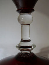 Ruby Red Clear Stem Apothecary Art Glass Candy Jar