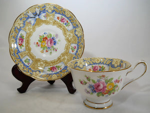 Royal Albert Crown China Valentine Bone China Teacup and Saucer Pair. 1927-1935