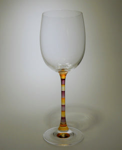 Striped Stem Wine Glass Collection of Five