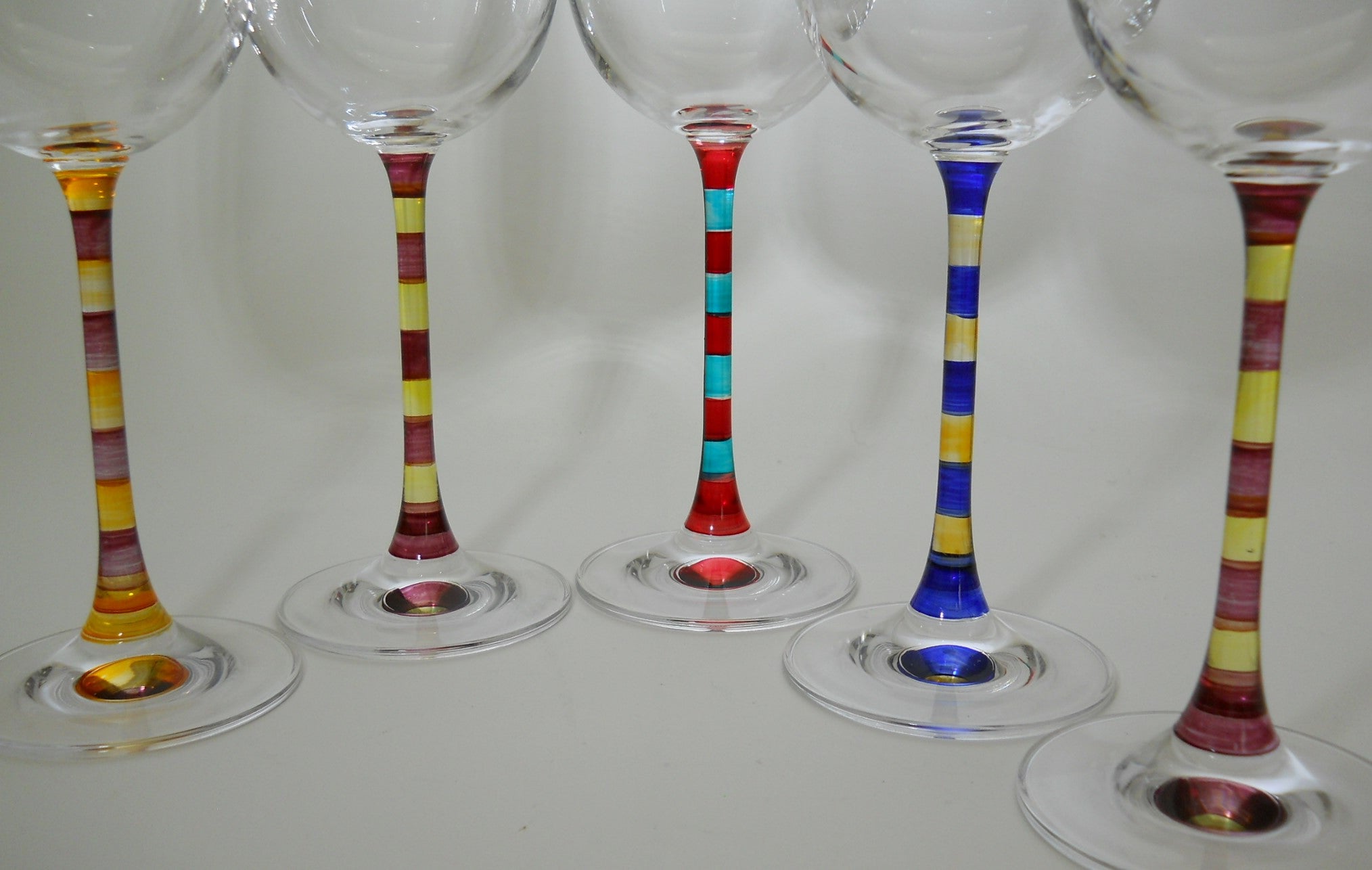 Striped Stem Wine Glass Collection of Five – BINCHEY'S LLC.