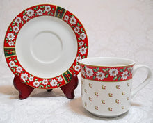 Christmas Classic Traditions "Charlton Hall" 33-piece Holiday Red/ Green/ Ivory Poinsettia Dinnerware / Tableware Collection 