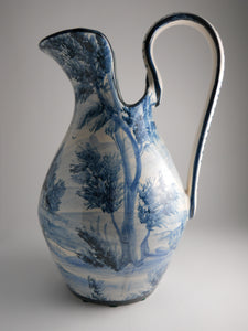 Global Views Italy Blue and White 13" Ceramic Urn Pitcher.