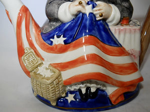 Fitz and Floyd Betsy Ross American Flag Collectors Series Important Women Limited Edition Teapot. 1993