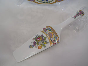 Andrea By Sadek Sevres Porcelain Cake/ Pie Plate with Matching Server.