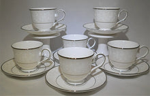 Lenox Opal Innocence Footed Cup and Saucer Collection of Six