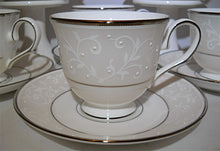 Lenox Opal Innocence Footed Cup and Saucer Collection of Six