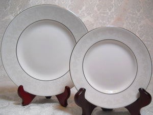 Wedgwood St. Moritz White with Platinum Cup/Saucer and Plates Set, 1999, England