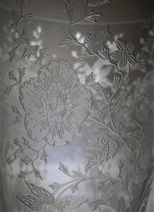 Cambridge Wildflower Blown Clear Glass Flip Flower Vase. 