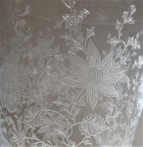 Cambridge Glass Co. Wildflower Blown Clear Glass Flip Flower Vase.