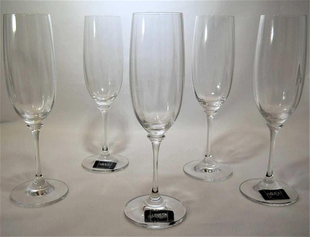 Pair Of Chatsworth Crystal Champagne Flutes By Mikasa