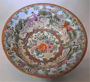 Andrea By Sadek Pink Enamelled Decorative 13" Equestrian Bowl