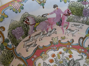 Andrea By Sadek Pink Enamelled Decorative 13" Equestrian Bowl