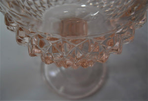 Indiana Glass Diamond Point Pink Wine Glass Collection of Four