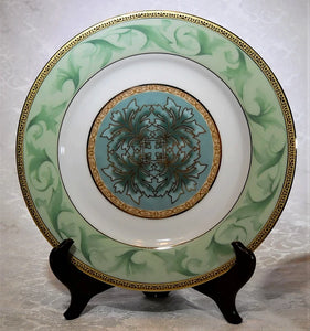 Charter Club Grand Buffet Green/ Teal with Gold Encrusted Plates  Set of Five