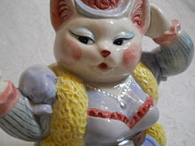 Miss Kitty Sassy Saloon Cowboy Cat Cookie Jar by OCI Omnibus /Fitz and Floyd. Hand-Painted, c 1990's
