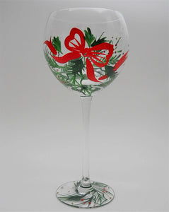 Lenox Holiday Gems Hand Painted Balloon Wine Glasses Set of Six.