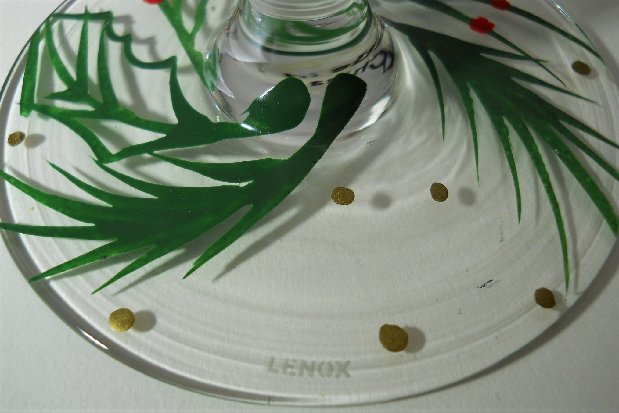 Contemporary Lenox Holiday Gems Green & Amethyst Wine Glasses Set