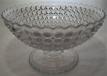 Thousand Eyes Clear  Footed Candy Bowl by  Richards & Hartley Glass Company, c.1887