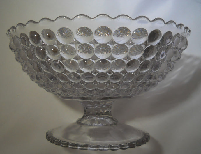 Thousand Eyes Clear  Footed Candy Bowl by  Richards & Hartley Glass Company, c.1887