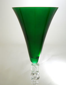 Cristal D'Arques NOEL Emerald Green Holiday Water Goblet Collection of Eight. 2000-2006