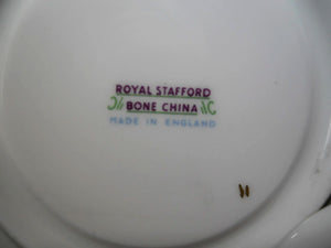 Royal Stafford China England Bone China Black and Gold Ribbon Weave Teacup and Saucer Set