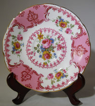 Sutherland England Vivid Pink and Floral Fine Bone China Tea Cup and Saucer Set