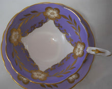 Royal Stafford England Lavender Bone China Teacup and Saucer Pair.