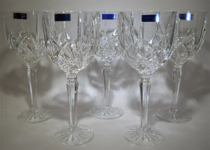 Waterford Marquis Brookside All Purpose Stemmed Wine/ Water Crystal Goblet Collection of Five