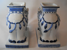 Blue and White Porcelain Elephant Planter Set of Two