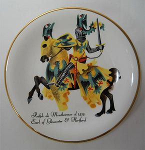  England Medieval Knights 5-Piece Decorative Porcelain Trinket Dishes