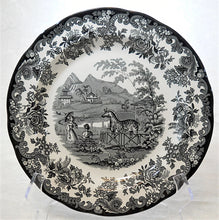 Spode Archive Collection Black Zoo-Themed Dinner Plate Collection of Six