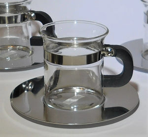 Bodum Glass Espresso Cups Black Handles Set of Six, 6 Ounces