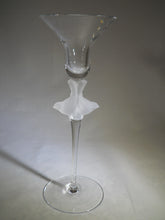 Sasaki Crystal Wings Frosted Dove Art Deco Glass Candlesticks
