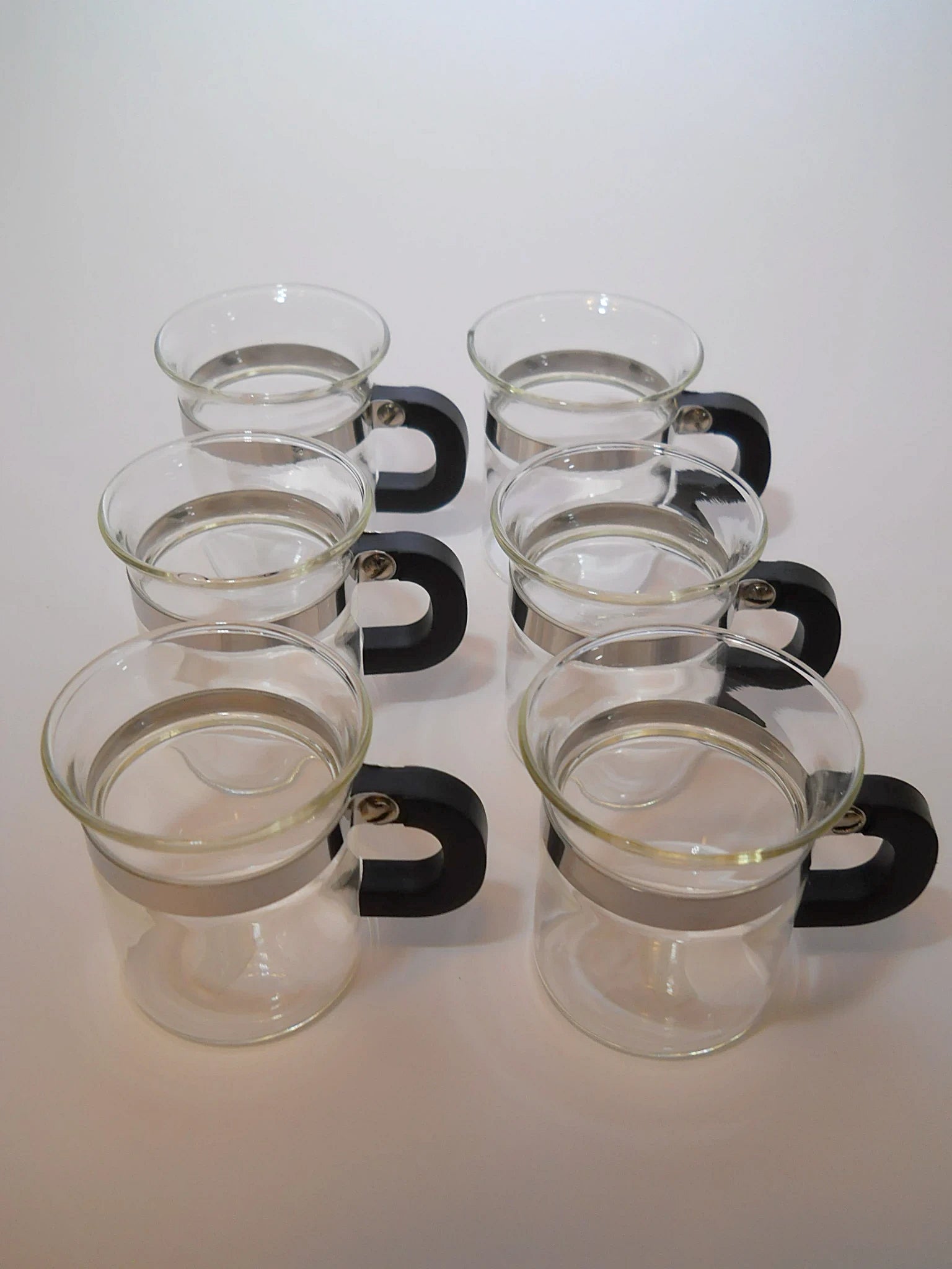 Bodum Bistro-Style Glass and Steel Espresso Cup Collection of Six