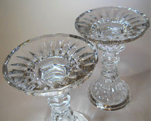 Rogaska Handmade Crystal Dual Pillar and Taper Candle Holder Set of Two