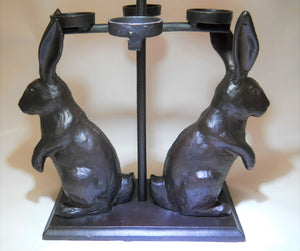 Pottery Barn Bronze Bunny Multi Votive Centerpiece