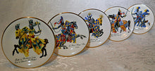 England Medieval Knights 5-Piece Decorative Porcelain Trinket Dishes
