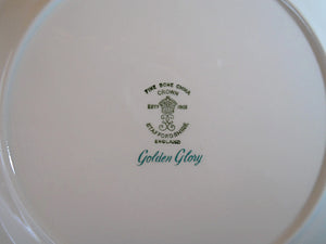 Crown Staffordshire ENGLAND Golden Glory Fine Bone China Salad/ Dessert Plate Set of Eight