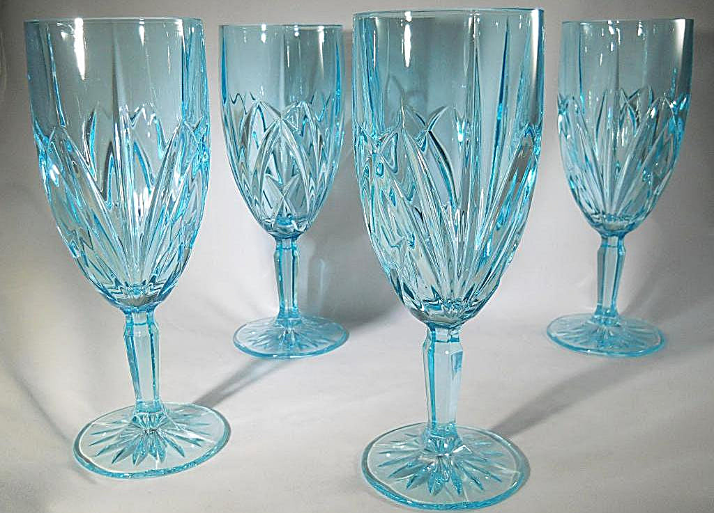 Marquis by Waterford Brookside Aqua Blue 4 Piece Iced Tea Glass Set